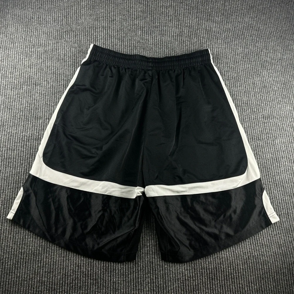 VTG Jordan Mens XXL Basketball Shorts Black White Jumpman Athletic Mesh Shiny